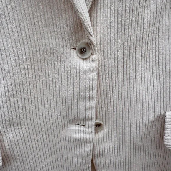 And Now This Women's Corduroy Cream Color 2 Button Blazer With Pockets Size XL - Picture 4 of 12